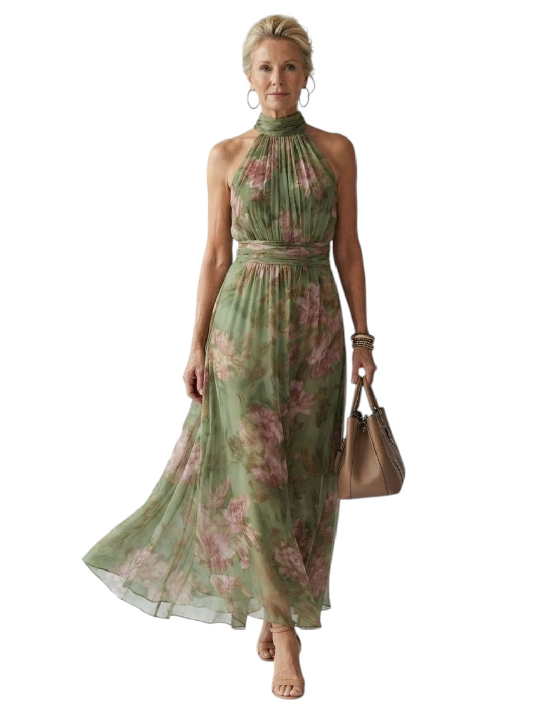 Mirelle | Rochie Midi cu Guler Halter