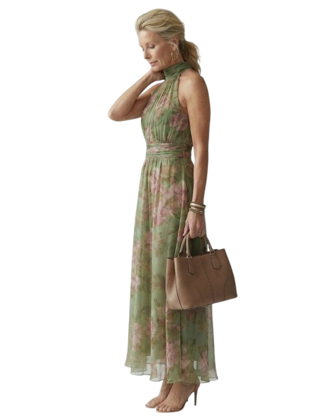 Mirelle | Rochie Midi cu Guler Halter