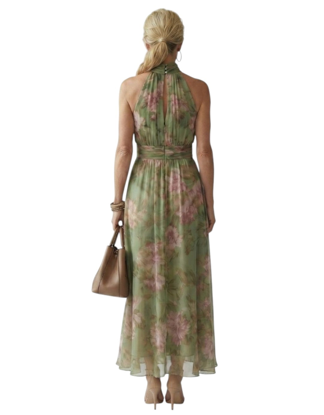 Mirelle | Rochie Midi cu Guler Halter