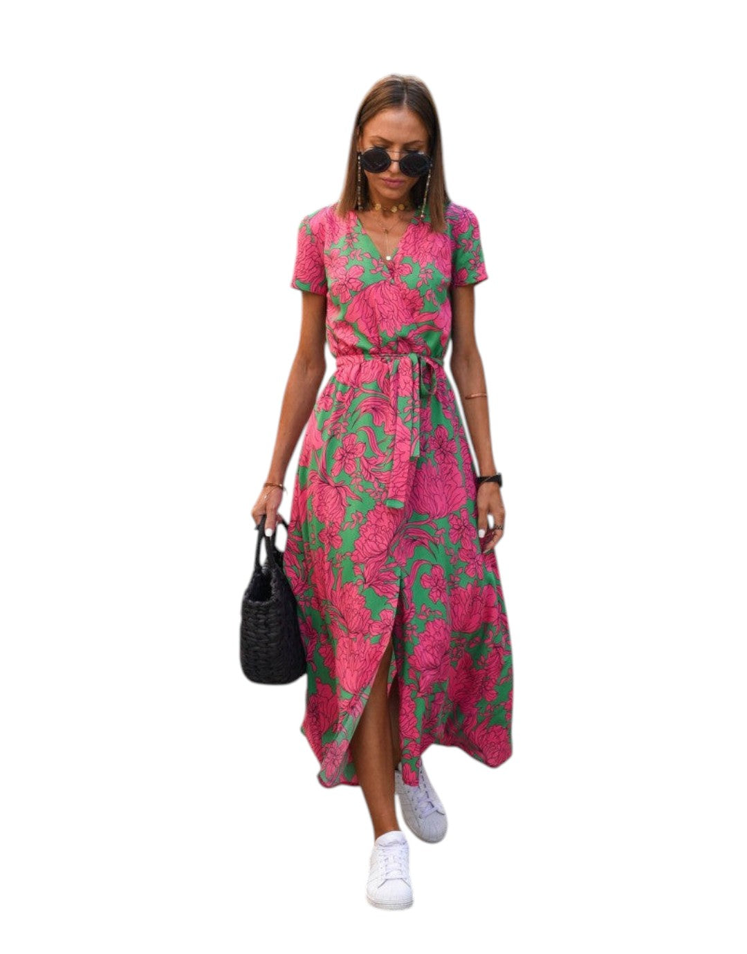 Talia | Rochie Florală Elegantă cu Decolteu în V