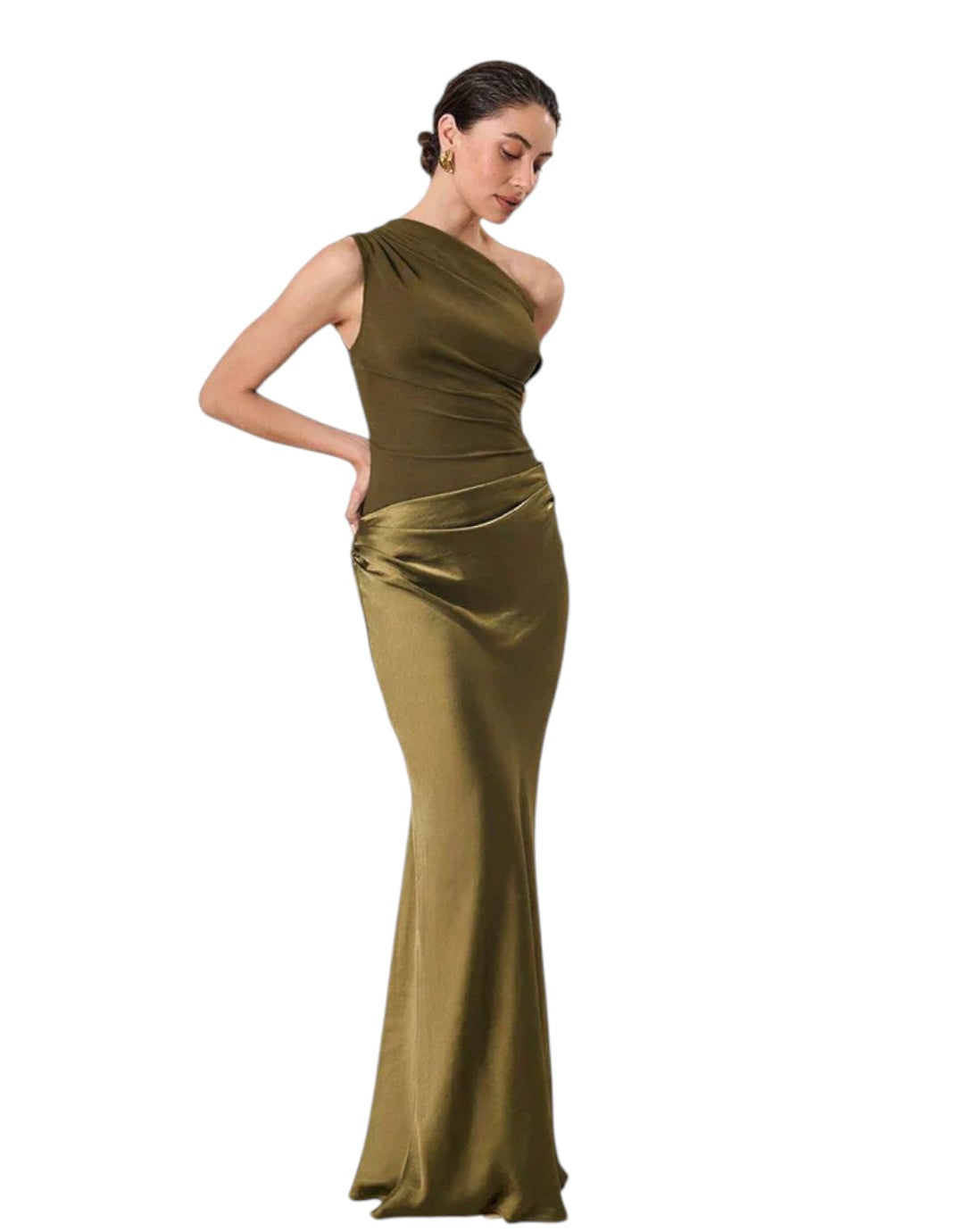 Luna | Rochie Maxi din Satin cu Fanta