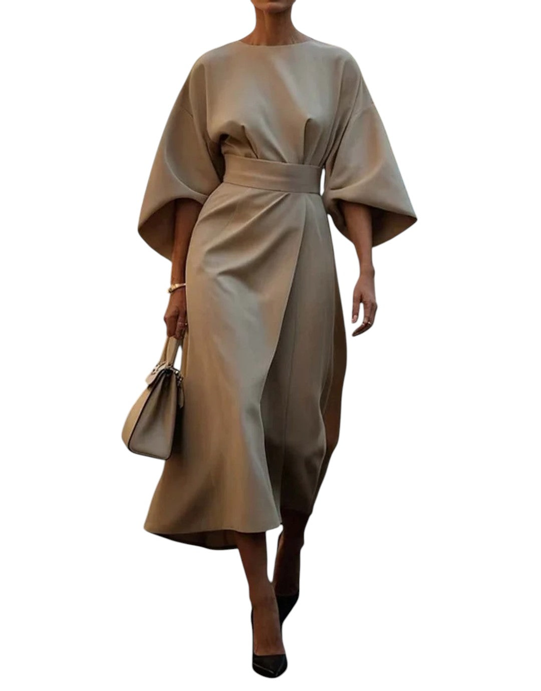 Maya | Rochie Elegantă cu Mâneci Tip Lanternă