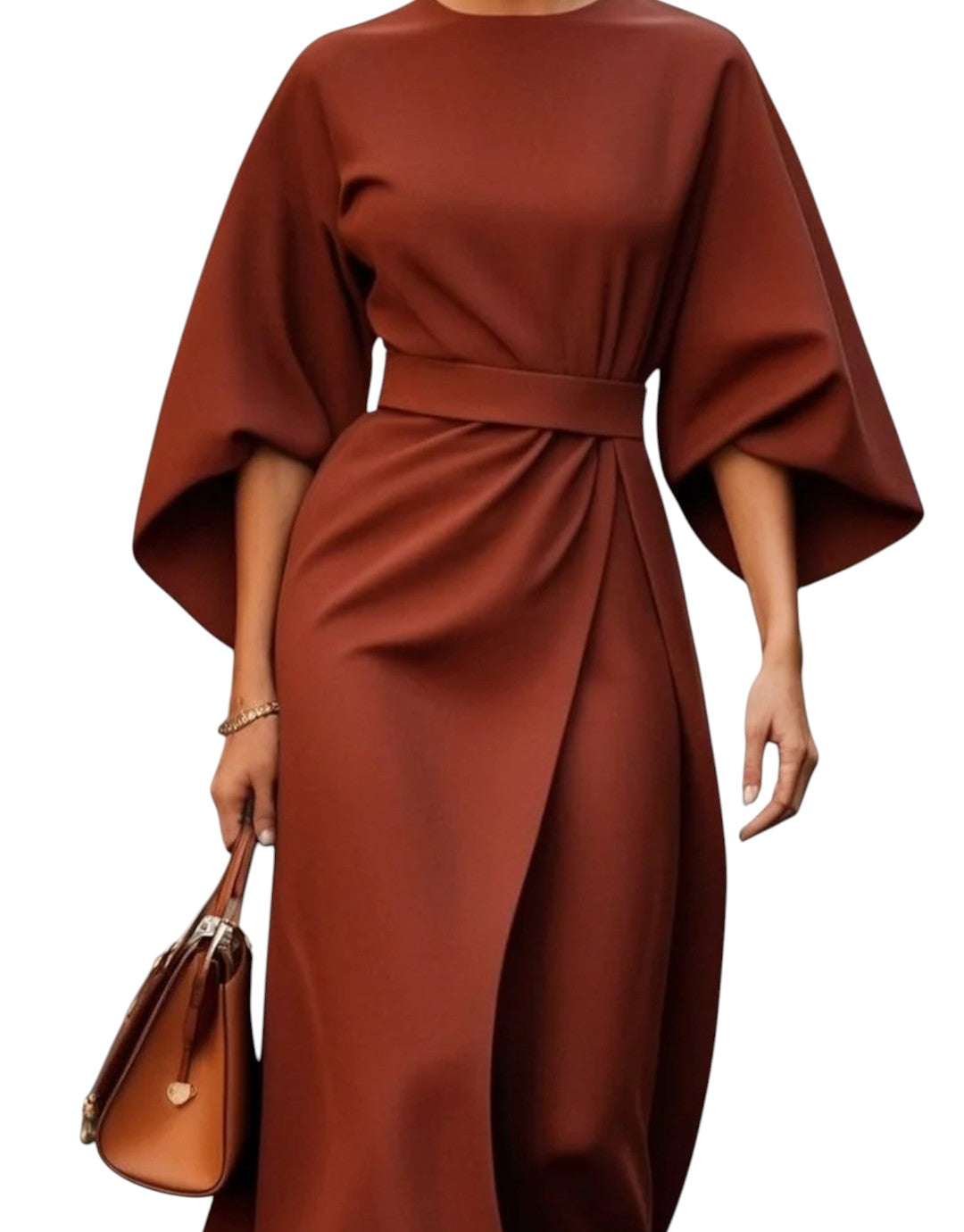 Maya | Rochie Elegantă cu Mâneci Tip Lanternă