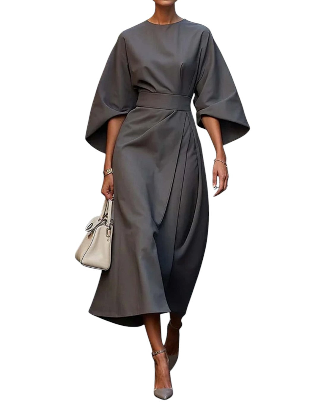 Maya | Rochie Elegantă cu Mâneci Tip Lanternă