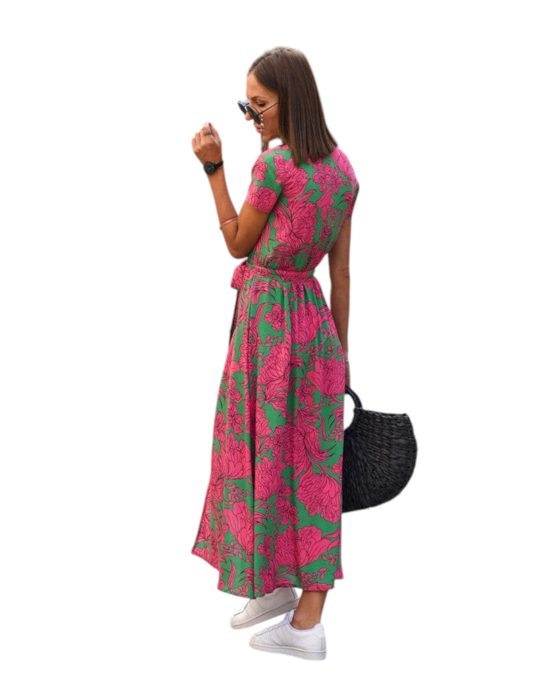 Talia | Rochie Florală Elegantă cu Decolteu în V