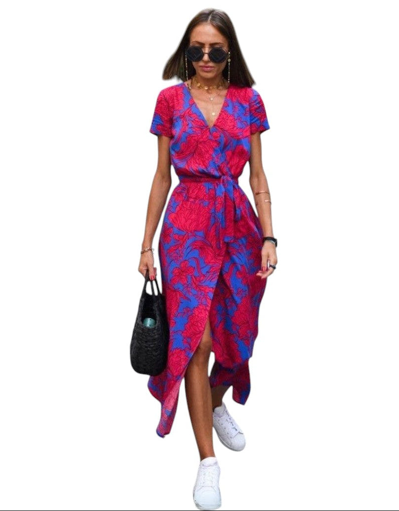 Talia | Rochie Florală Elegantă cu Decolteu în V
