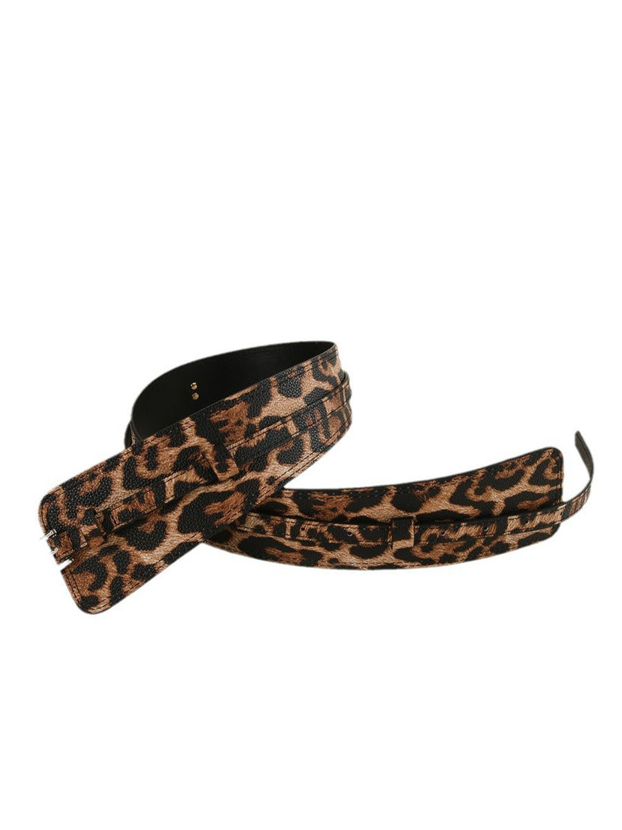 Curea Asimetrică din Piele Ecologică cu Imprimeu Leopard pentru Femei - MDA1699H0I