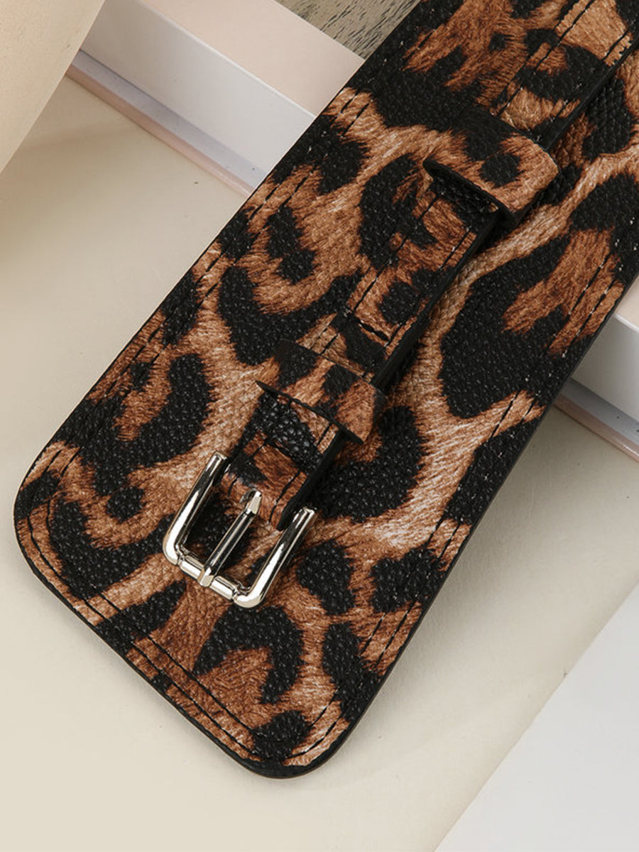 Curea Asimetrică din Piele Ecologică cu Imprimeu Leopard pentru Femei - MDA1699H0I