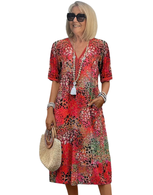 Serena - Rochie midi vibrantă