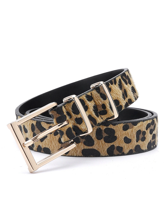 Curea feminină cu imprimeu leopard creativ din păr de ponei - MDA0491H1T