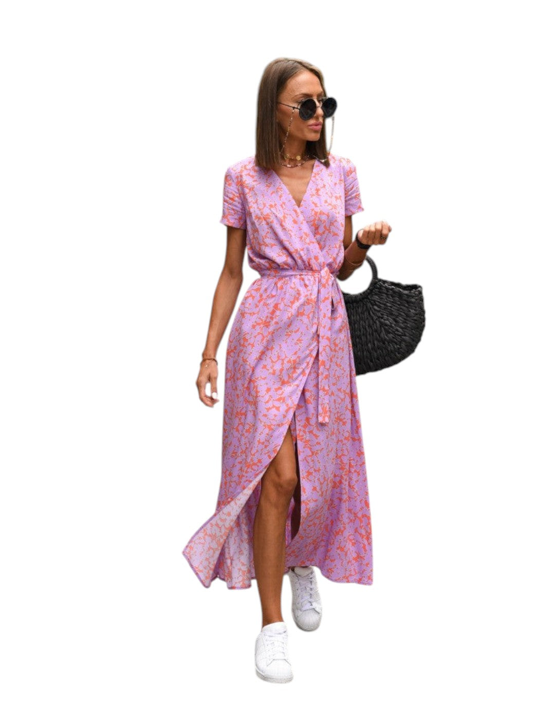 Talia | Rochie Florală Elegantă cu Decolteu în V