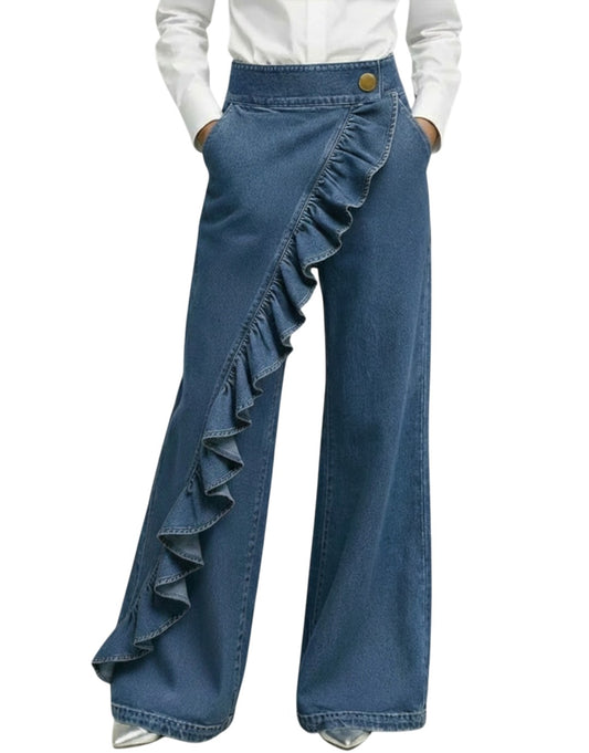 Zara - Blugi cu volane