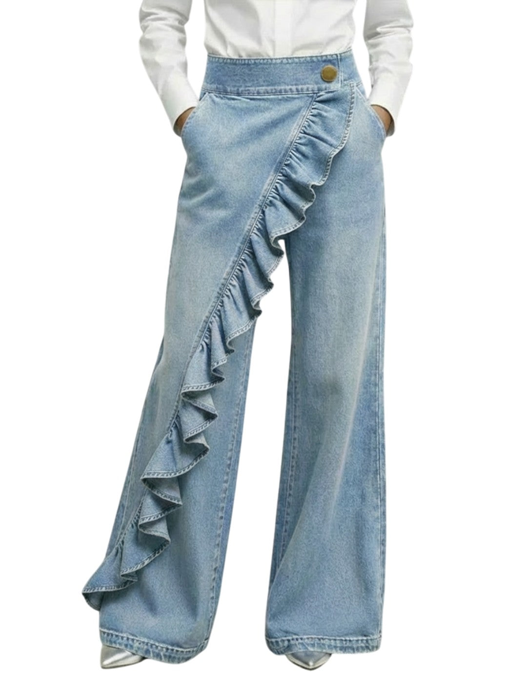 Zara - Blugi cu volane