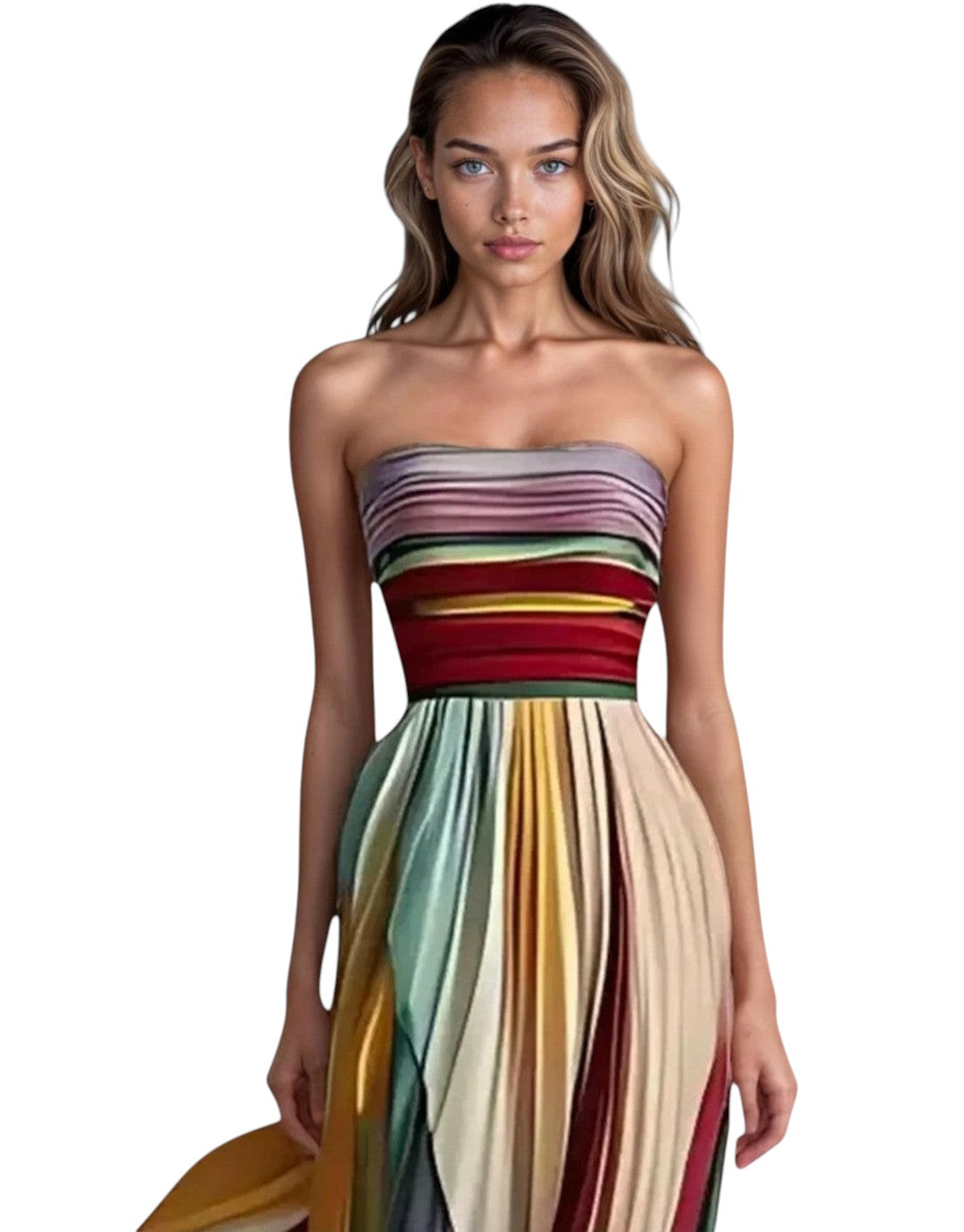 Evelyn | Rochie lungă din țesătură premium